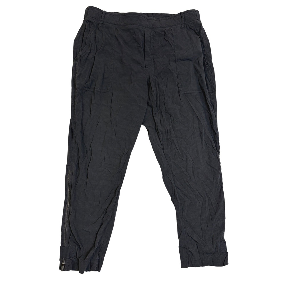 Athleta Trekkie Pant‎ Black Hiking Outdoor Ankle Zip Ripstop Trousers Womens 16